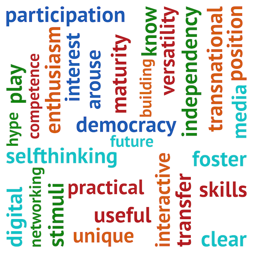 DieDemokrative VisionMissionWerte Wortwolke GV2021