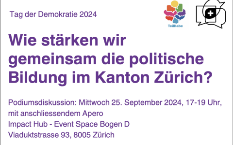 Podiumsdiskussion «Wie stärken wir gemeinsam die politische Bildung im Kanton Zürich?»